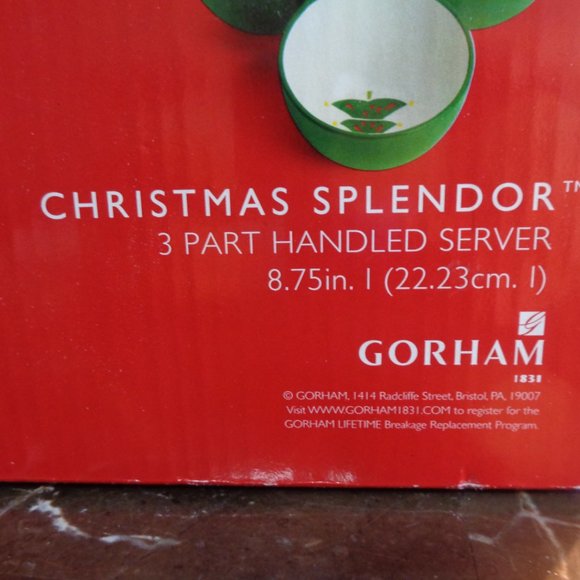 Gorham Christmas Splendor 3 Part Server - Picture 2 of 6